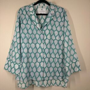 House Of Harlow 1960 Creator Collab D&E Discovered Blouse Leaf Print Top Large